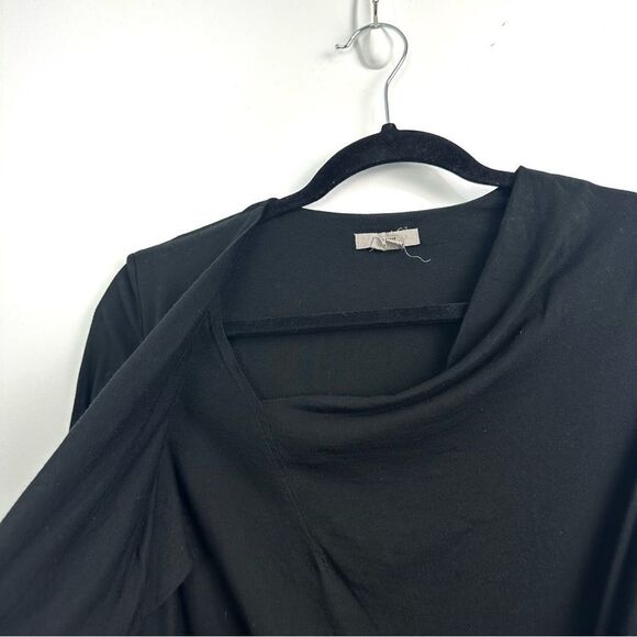 Helmut Lang Asymmetrical Drape Front Long Sleeve Dress in Black Sz Small - Picture 5 of 11